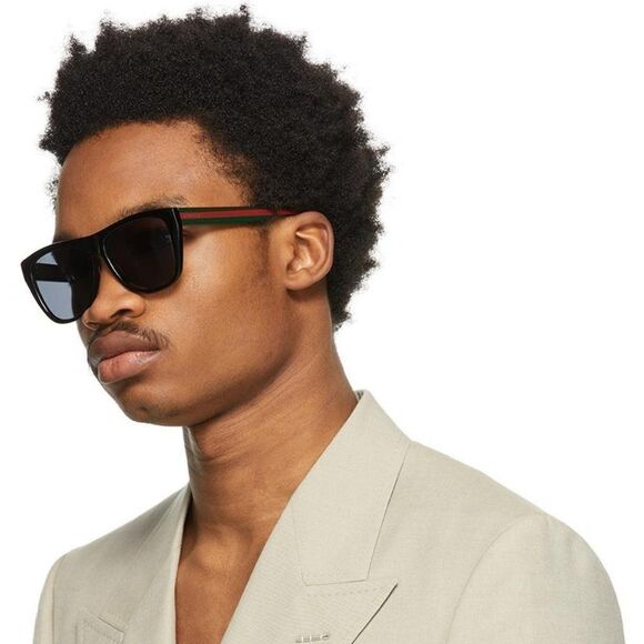 NEW GUCCI GG0926S 001 Black Green Gray Square Men Sunglasses - Picture 5 of 13